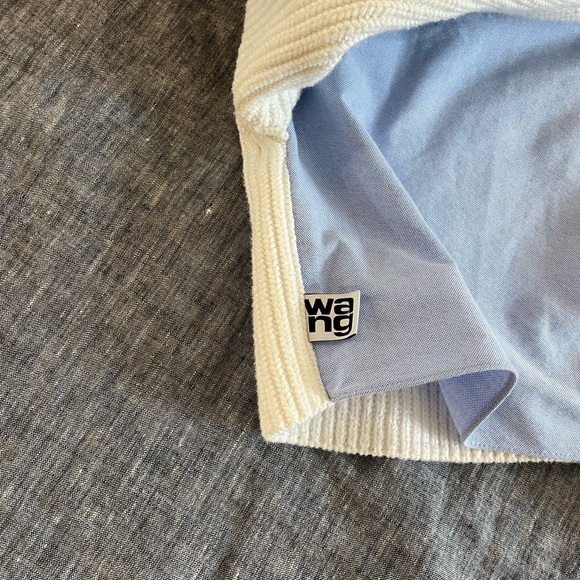 Alexander Wang Cream Ribbed Cropped Women’s Sweater - Picture 7 of 12